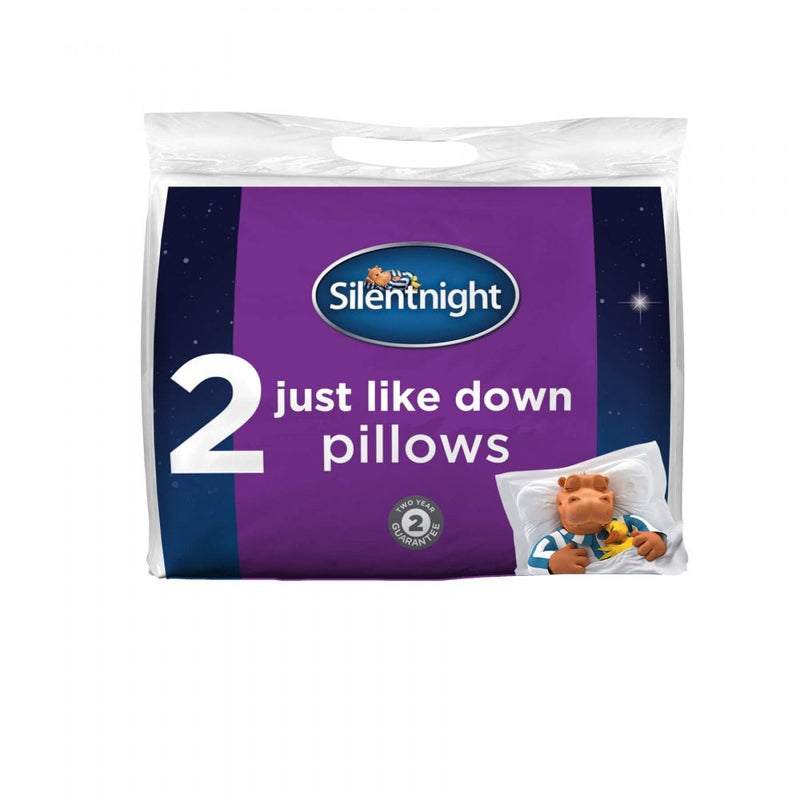 Silent Night 2 Pack Just Like Down Pillows Luxury Comfort & Support Easy Sleep
