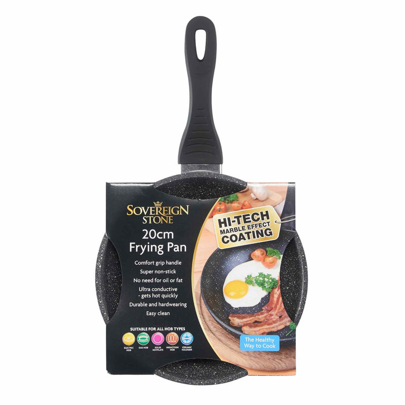 Sovereign Stone Non Stick Frying Pan - Forged Aluminium Marble Effect