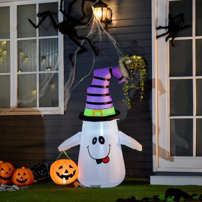 Halloween Inflatable Witch With Pumpkin Lantern 1.2m