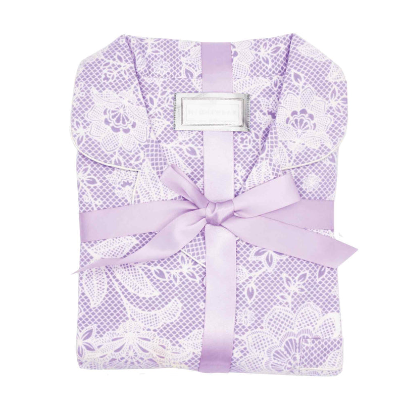 Womens Tru Lilac Flannel Pyjamas Set