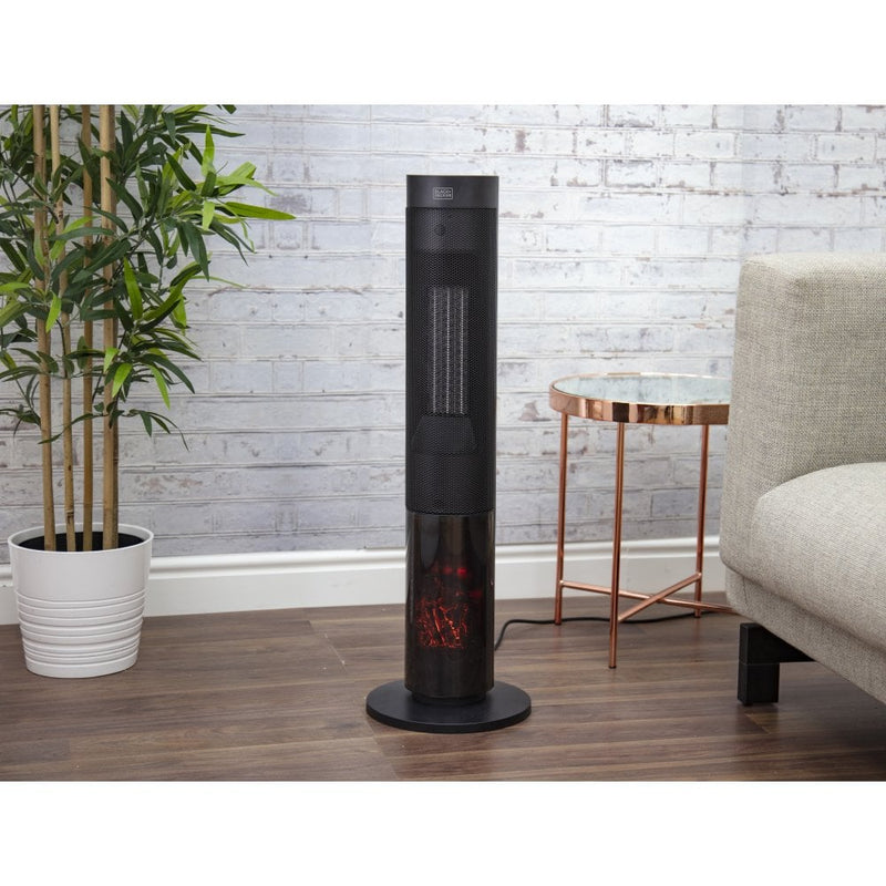 Black+Decker 2KW Ceramic Tower Heater with Flame Effect