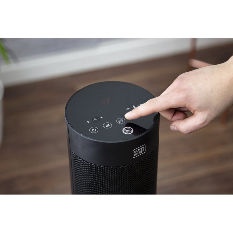 Black+Decker 2KW Ceramic Tower Heater with Flame Effect