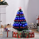 Christmas Time 3ft 90cm Green Fibre Optic Artificial Christmas Tree-Multi colour LED Lights