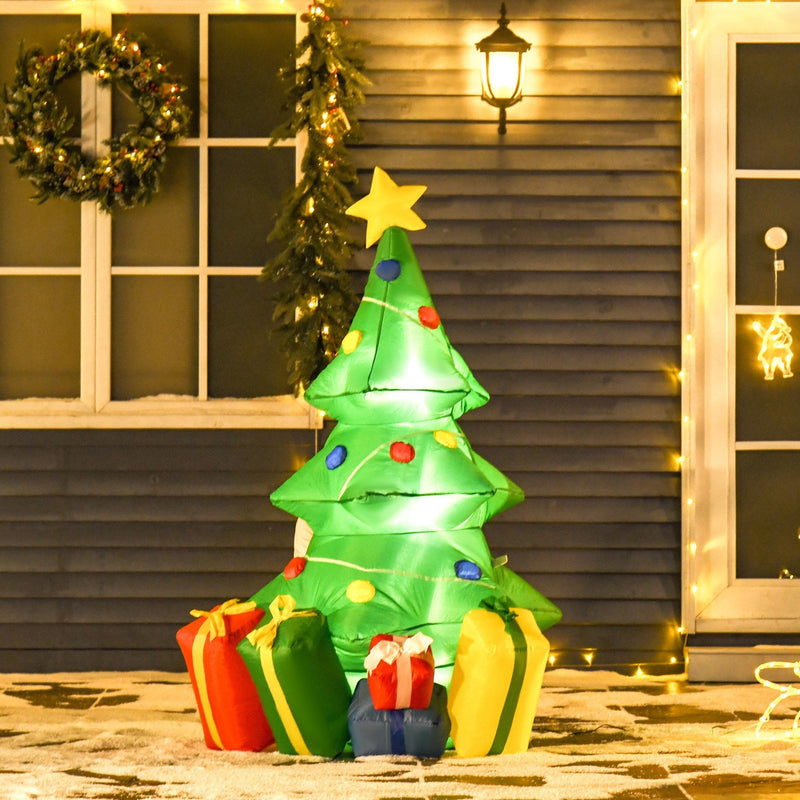 HOMCOM 5ft Inflatable Christmas Tree - Green