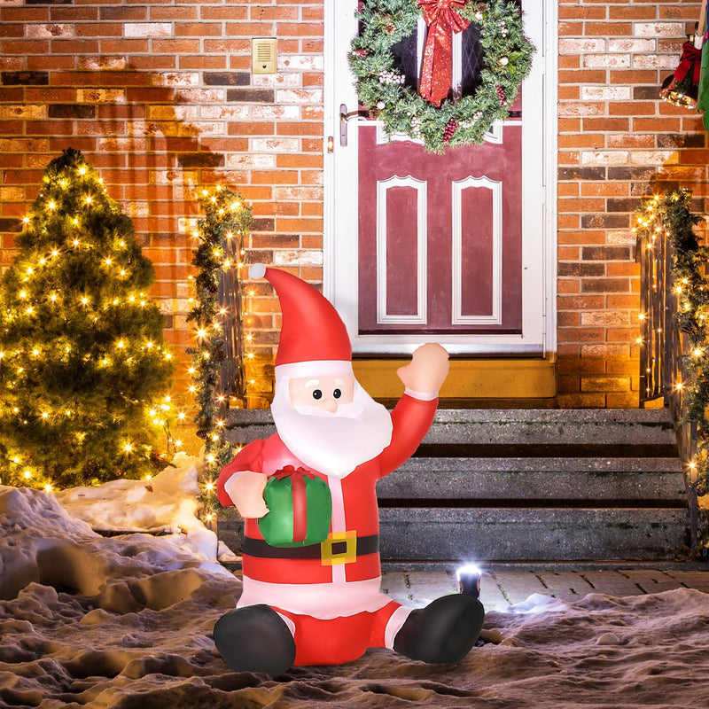 Christmas Time Christmas Inflatable Santa Claus Outdoor Home Seasonal Decoration w/ LED Light