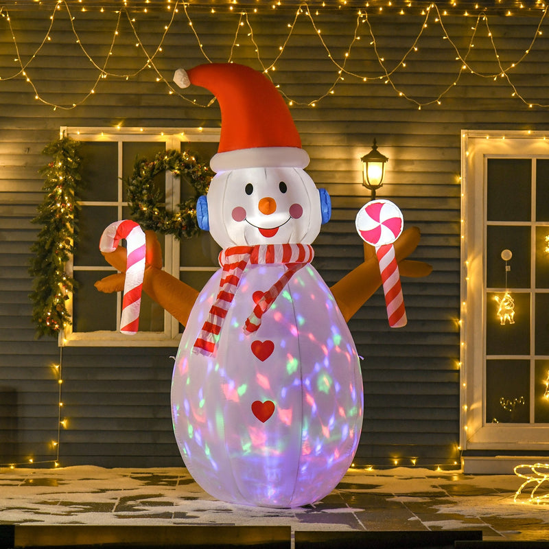 HOMCOM Rotating Christmas Inflatable Snowman,
