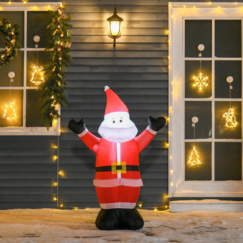 Christmas Time 1.2m Inflatable Christmas Santa Claus Xmas Decoration 3 LED Holiday Air Blown Yard Outdoor D+â-®cor-Red