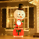 Christmas Time 2.5m Christmas Inflatables Santa Claus on Hot Air Balloon Light Up Decor Party