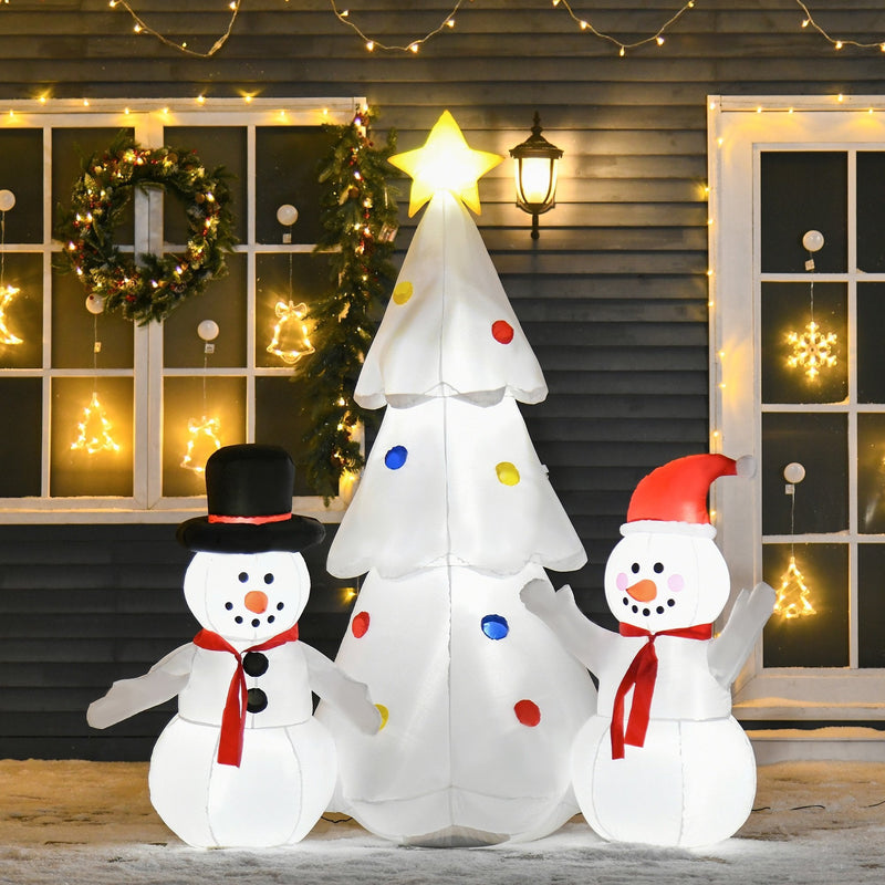Christmas Time 1.9M Christmas Inflatable Tree with Snowmen Outdoor Decoration for Garden