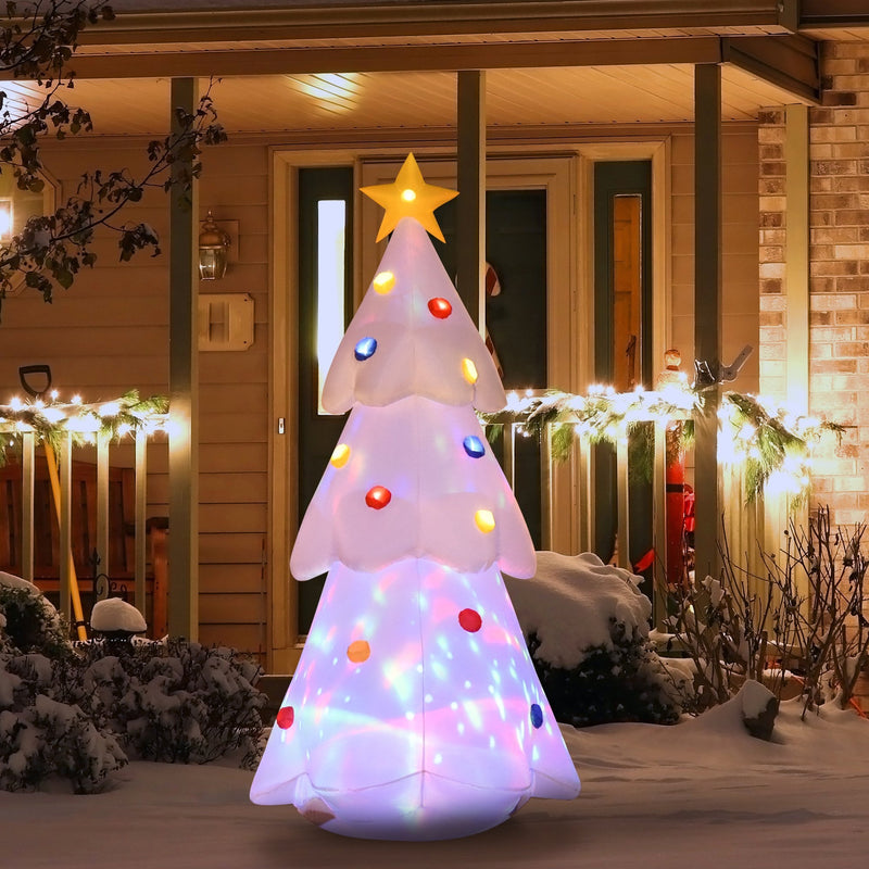 Christmas Time 75W x 75D x 180H cm Christmas Inflatable Tree LED Lighted for Home Indoor Outdoor Decoration White