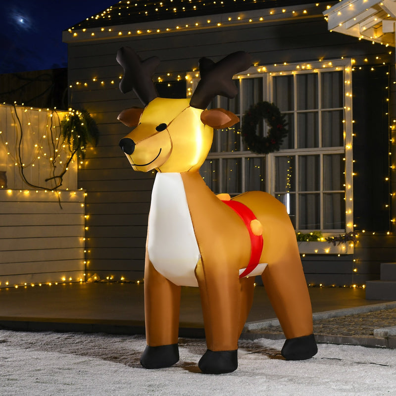 Christmas Time Lighted Christmas Inflatable Reindeer Blow Up Outdoor Decoration for Garden