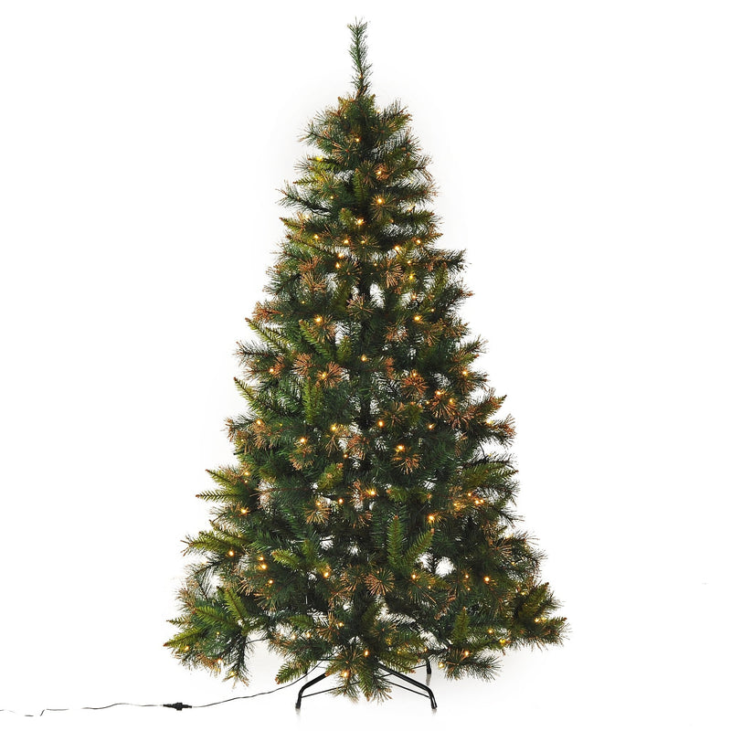 Christmas Time 1.5m Pre-Lit Artificial Christmas, Metal Stand-Green