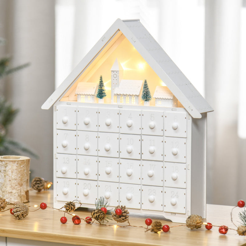 HOMCOM Christmas Advent Calendar - White