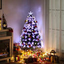 Christmas Time 4ft White Light Artificial Christmas Tree W/ 130 LEDs Star Topper Tri-Base
