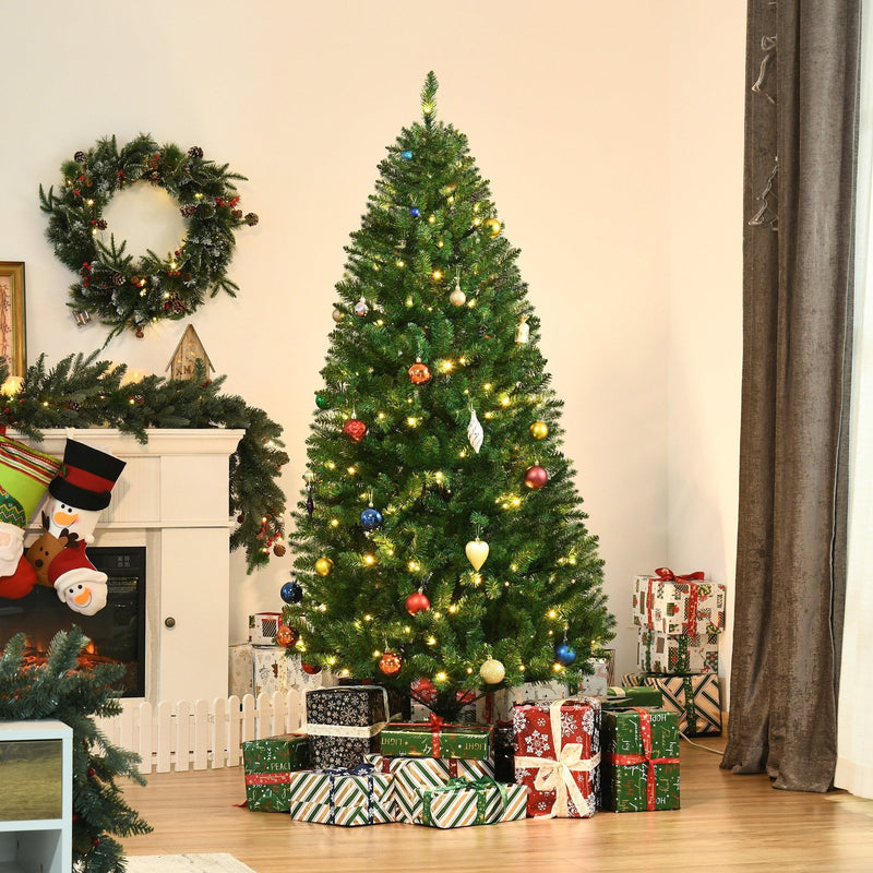 Christmas Time 6FT Prelit Artificial Christmas Tree w/ Warm White Light Home Xmas Decoration