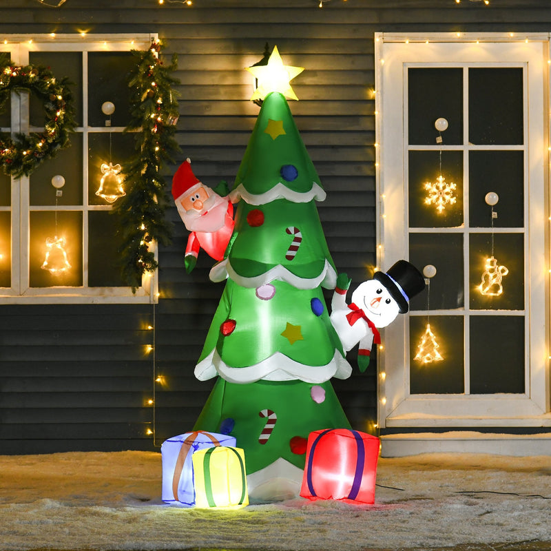 Christmas Time 7ft Christmas Inflatable Tree LED Lighted for Indoor Outdoor Decoration - Green