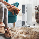 HOMCOM Oil Filled Radiator Seven Fin Portable Heater w/ Three Heat Settings, White
