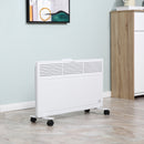 HOMCOM Convector Radiator Heater Freestanding Or Wall-mounted W/ Adjustable Thermostat
