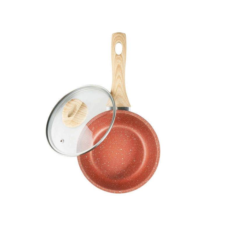 Lewis's Sovereign Stone Copper 3 Piece Sauce Pan Set with Soft Touch Handle