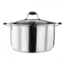 Lewis's Induction Stock Pot With Stainless Steel Lid (Silver, 28cm)