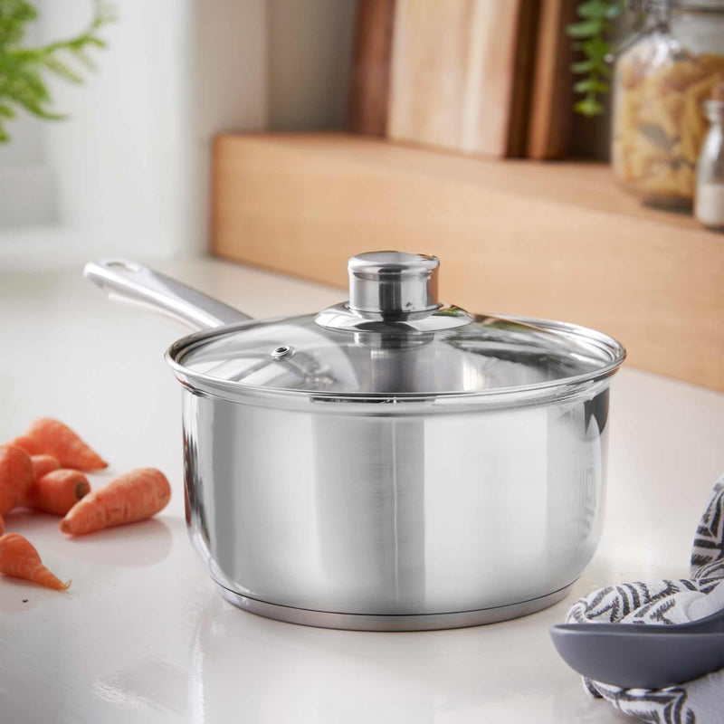 Lewis's Stainless Steel Saucepan 20cm - Silver