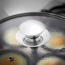 Lewis's Non-Stick Stainless Steel 4 Egg Poacher Pan with Lid 20cm - Silver