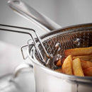 Lewis's Stainless Steel Chip Pan 22cm With 20cm Basket And Lid - Silver