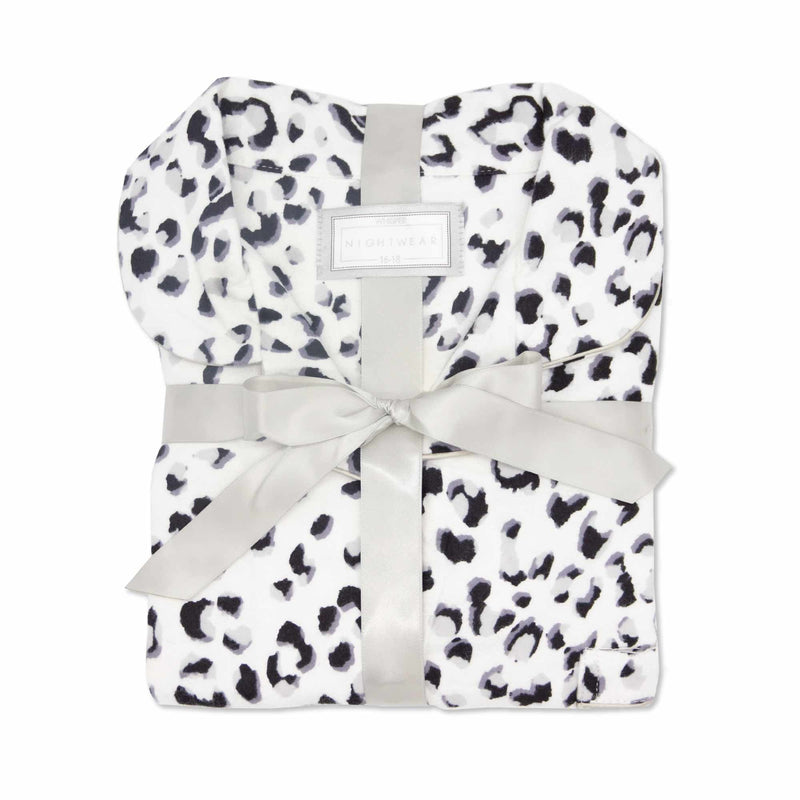 Womens Tru  Leopard Flannel Pyjamas Set