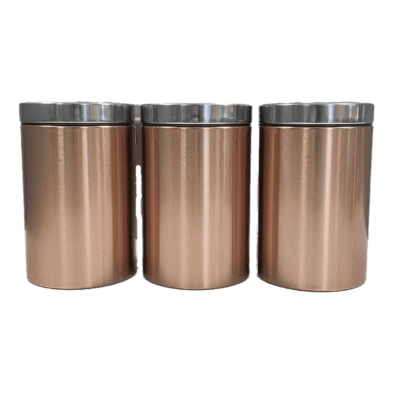 Lewis's Set of 3 Copper Finish Canisters
