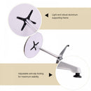 Adjustable Aluminium Bar Table Round Tabletop Dining Wine Pub Stainless Steel Height 70-110cm Metal W/Chromed Base Style-Silver