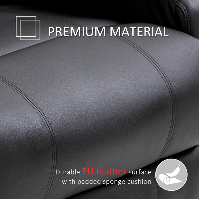 Leather Massage Recliner Armchair Chair Black