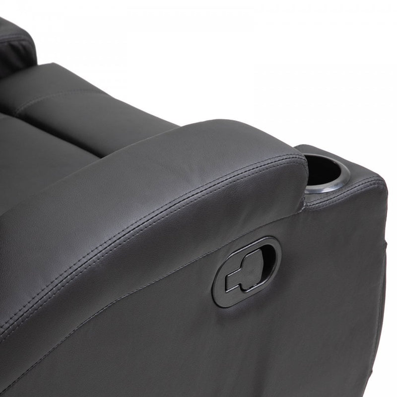 Leather Massage Recliner Armchair Chair Black