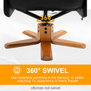 10-Point Massage Black Sofa Armchair Chair PU Leather W/ Footrest Stool Recliner