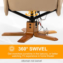 10-Point Massage Beige Sofa Armchair Chair PU Leather W/ Footrest Stool Recliner