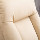 10-Point Massage Beige Sofa Armchair Chair PU Leather W/ Footrest Stool Recliner