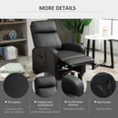 Recliner Black Sofa Chair PU Leather Massage Armcair w/ Footrest and Remote Control for Living Room, Bedroom, Home Theatre