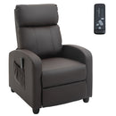 Recliner Sofa Chair PU Leather Massage Armchair w/ Footrest and Remote Control for Living Room, Bedroom, Home Theatre