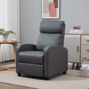 Recliner Grey Sofa Chair PU Leather Massage Armcair W/ Footrest And Remote Control For Living Room, Bedroom, Home Theater