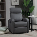 Recliner Grey Sofa Chair PU Leather Massage Armcair W/ Footrest And Remote Control For Living Room, Bedroom, Home Theater