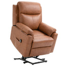 Power Lift Chair Electric Riser Recliner for Elderly, Faux Leather Sofa Lounge Armchair with Remote Control and Side Pocket - Brown