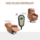 Power Lift Chair Electric Riser Recliner for Elderly, Faux Leather Sofa Lounge Armchair with Remote Control and Side Pocket - Brown