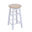 2 Chair Dining Set White 3PC Wooden Kitchen Cart Mobile Rolling Trolley Folding Bar Table Two Stools Chair Storage Shelf With 2 Drawers & 6 Wheels