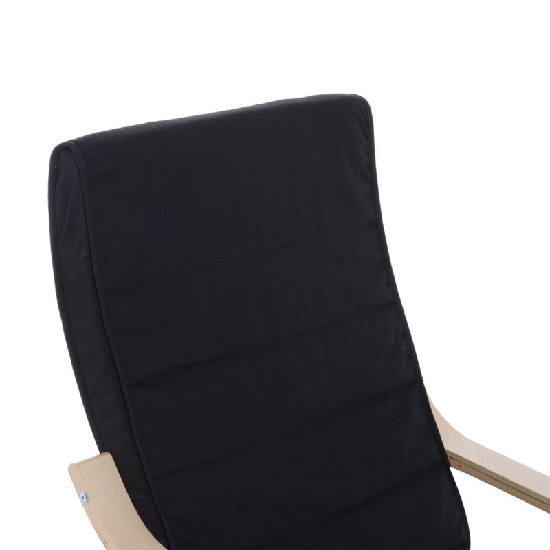 Wooden Recliner Chair-Black