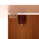 Folding Drop Leaf Table Dining Mobile Writing Desk W/ Casters-Teak/White Colour