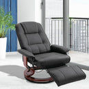 Recliner Chair, PU Leather, 100H cm-Black