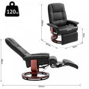 Recliner Chair, PU Leather, 100H cm-Black