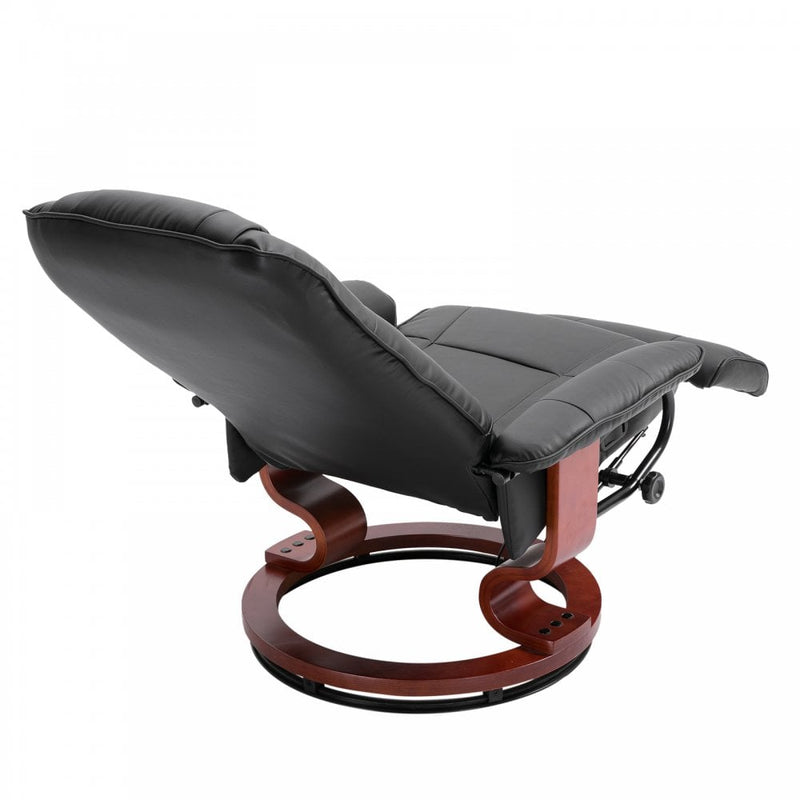 Recliner Chair, PU Leather, 100H cm-Black