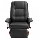 Recliner Chair, PU Leather, 100H cm-Black