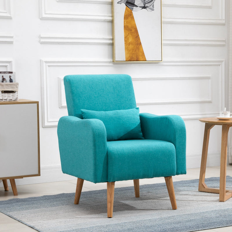 Nordic Armchair Sofa Chair, 72W x 77D x 93Hcm-Teal