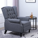 160 Reclining Armchair Single Sofa Chair w/ Retractable Footrest in Linen Deep Grey